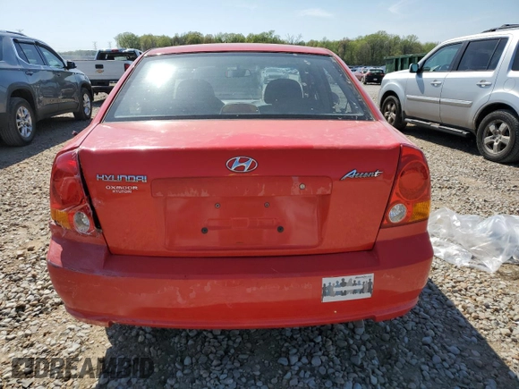 2005 Hyundai Accent GLS with VIN KMHCG45C15U592443, listed as a Copart auction lot 52291025 with 142,263 mi miles and Salvage Title. Bid and sale history available at carsss.com. Image 6.
