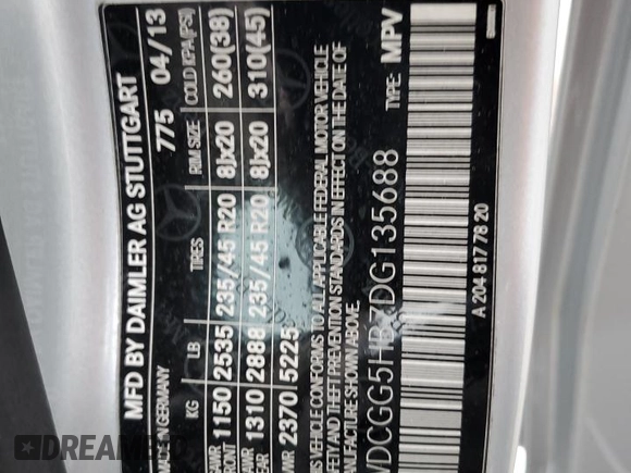 2013 Mercedes-Benz GLK 350 with VIN WDCGG5HB7DG135688, listed as a Copart auction lot 73914164 with Not Provided miles and Salvage Title. Bid and sale history available at DreamBid. Image 14.