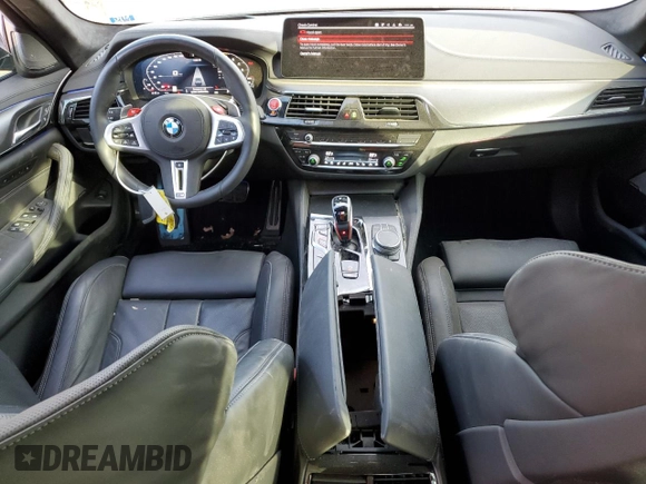2021 BMW M5 with VIN WBS83CH01MCF15654, listed as a Copart auction lot 77427464 with 41,919 mi miles and Salvage Title. Bid and sale history available at carsss.com. Image 8.