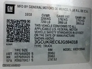 2018 Chevrolet Silverado 1500 LT with VIN 3GCUKREC6JG594318, listed as a Copart auction lot 53081225 with 175,619 mi miles and Clean Title. Bid and sale history available at carsss.com. Image 12.