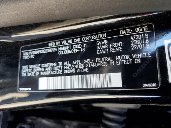 2016 Volvo S60 T5 Drive-E Premier with VIN YV126MFK0G2396124, listed as a Copart auction lot 49537265 with 93,672 mi miles and Clean Title. Bid and sale history available at carsss.com. Image 12.