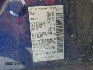 2017 Nissan Rogue SV with VIN 5N1AT2MV2HC878595, listed as a Copart auction lot 65213435 with 124,034 mi miles and Salvage title. Bid and sale history available at DreamBid. Image 14.