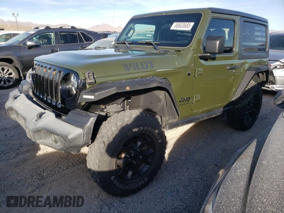 2021 Jeep Wrangler Sport S with VIN 1C4HJXAG6MW557583, listed as a Copart auction lot 88603685 with 28,325 mi miles and Salvage Title. Bid and sale history available at DreamBid. Image 1.