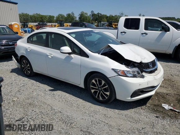 2013 Honda Civic EX with VIN 19XFB2F8XDE243776, listed as a Copart auction lot 53883755 with 50,080 mi miles and Salvage Title. Bid and sale history available at DreamBid. Image 4.