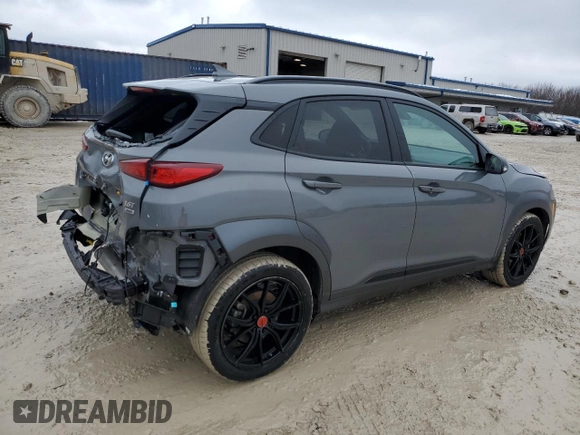 2021 Hyundai Kona Night Edition with VIN KM8K6CA54MU686606, listed as a Copart auction lot 41021354 with 17,769 mi miles and Salvage Title. Bid and sale history available at DreamBid. Image 3.