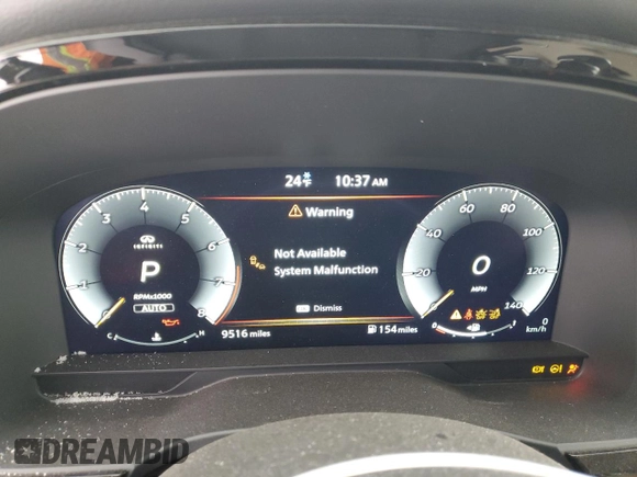 2024 Infiniti QX60 Luxe z VIN 5N1DL1FS5RC339335, wystawiony jako Copart lot #86246554 z przebiegiem 9 516 mil mil oraz Szkoda całkowita • Salvage title. Historia ofert i sprzedaży dostępna na DreamBid. Obrazek 9.
