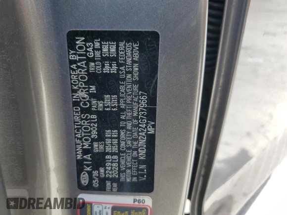 2016 Kia Soul with VIN KNDJN2A24G7379667, listed as a Copart auction lot 60176174 with 76,279 mi miles and Salvage Title. Bid and sale history available at carsss.com. Image 15.