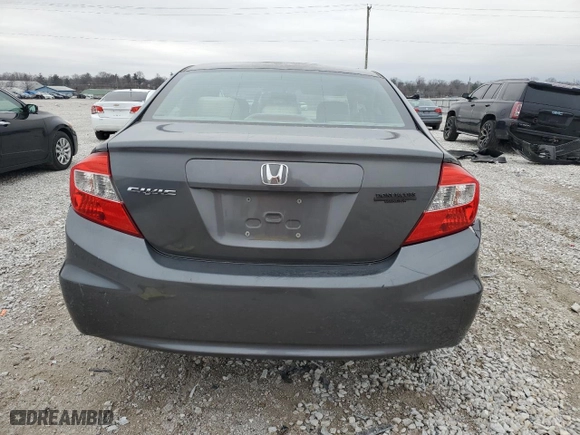 2012 Honda Civic Sdn LX with VIN 19XFB2F56CE023586, listed as a Copart auction lot 43638505 with 129,280 mi miles and Salvage Title. Bid and sale history available at carsss.com. Image 6.