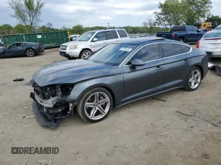 2021 Audi A5 Sportback S line Premium with VIN WAUDACF59MA012258, listed as a Copart auction lot 52476884 with 75,035 mi miles and Salvage Title. Bid and sale history available at carsss.com. Image 1.