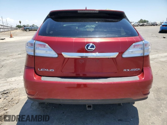 2010 Lexus RX 450h with VIN JTJZB1BA5A2400054, listed as a Copart auction lot 63348865 with 177,153 mi miles and Salvage title. Bid and sale history available at DreamBid. Image 6.