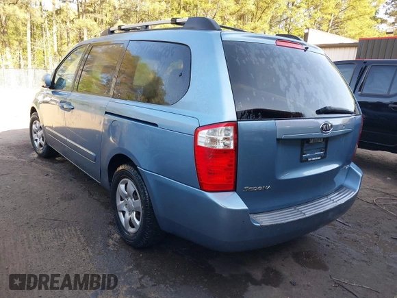 2007 Kia Sedona EX with VIN KNDMB233376173452, listed as a IAAI auction lot 41994451 with 201,849 mi miles. Bid and sale history available at carsss.com. Image 3.