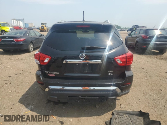 2018 Nissan Pathfinder Platinum with VIN 5N1DR2MM8JC612801, listed as a Copart auction lot 60176455 with 77,614 mi miles and Salvage title. Bid and sale history available at DreamBid. Image 6.