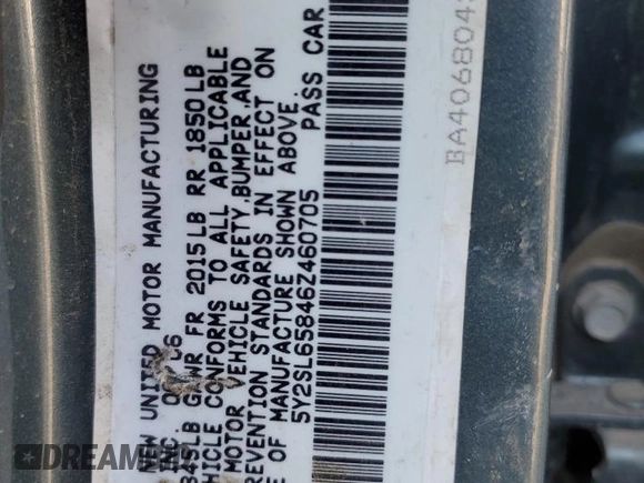2006 Pontiac Vibe with VIN 5Y2SL65846Z460705, listed as a Copart auction lot 78142664 with 172,014 mi miles and Salvage Title. Bid and sale history available at DreamBid. Image 13.
