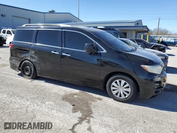 2014 Nissan Quest S with VIN JN8AE2KP1E9101597, listed as a Copart auction lot 46313225 with 104,410 mi miles and Salvage Title. Bid and sale history available at carsss.com. Image 4.