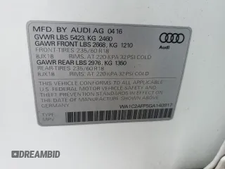 2016 Audi Q5 Premium with VIN WA1C2AFP5GA140917, listed as a Copart auction lot 50037035 with 111,841 mi miles and Salvage Title. Bid and sale history available at carsss.com. Image 13.
