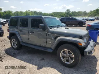 2018 Jeep Wrangler Unlimited Sahara with VIN 1C4HJXEN2JW220882, listed as a Copart auction lot 57428525 with 94,046 mi miles and Salvage title. Bid and sale history available at DreamBid. Image 4.