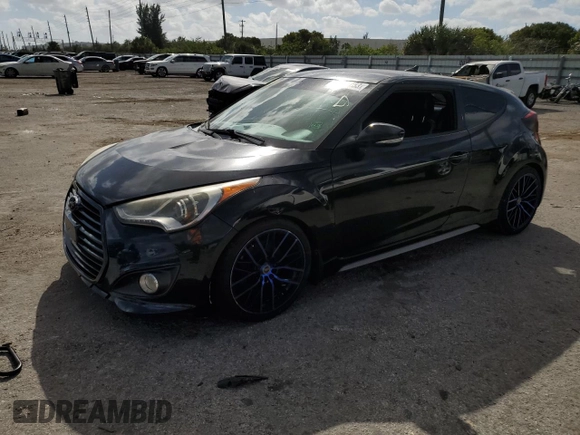 2016 Hyundai Veloster Turbo with VIN KMHTC6AE7GU279107, listed as a Copart auction lot 77386233 with 105,872 mi miles. Bid and sale history available at carsss.com. Image 1.