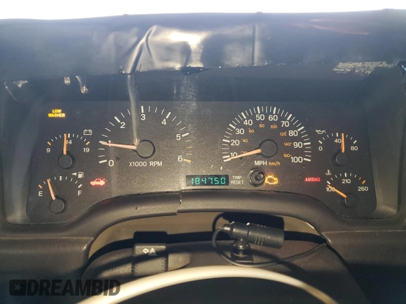 2001 Jeep Cherokee Sport with VIN 1J4FT48S21L614119, listed as a Copart auction lot 47362065 with 184,750 mi miles and Clean Title. Bid and sale history available at carsss.com. Image 9.