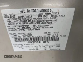 2011 Ford Taurus Limited with VIN 1FAHP2FW3BG131025, listed as a IAAI auction lot 42039938 with 99,138 mi miles and . Bid and sale history available at carsss.com. Image 9.