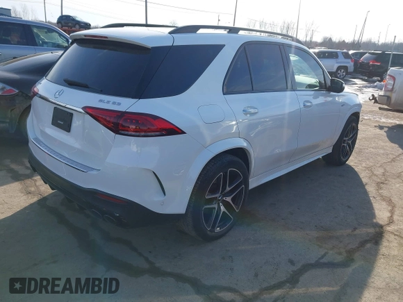 2021 Mercedes-Benz GLE 53 AMG with VIN 4JGFB6BB0MA262697, listed as a IAAI auction lot 41651486 with 52,111 mi miles and . Bid and sale history available at DreamBid. Image 4.