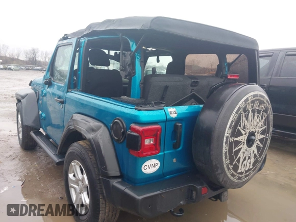 2020 Jeep Wrangler Sport S with VIN 1C4GJXAN4LW263737, listed as a IAAI auction lot 41983063 with 38,209 mi miles and . Bid and sale history available at DreamBid. Image 3.