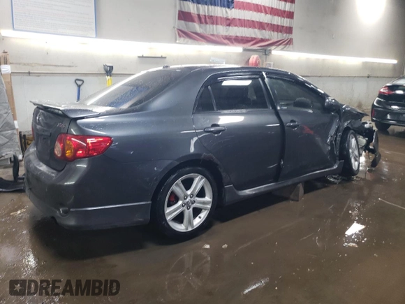 2009 Toyota Corolla XRS with VIN 1NXBE40E39Z002498, listed as a Copart auction lot 45046365 with 197,218 mi miles and Salvage Title. Bid and sale history available at carsss.com. Image 3.