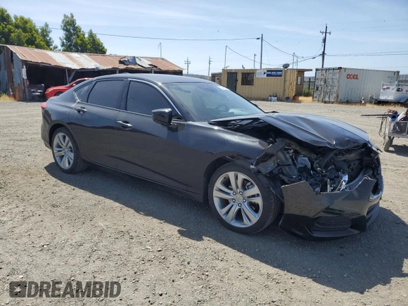 2021 Acura TLX Technology with VIN 19UUB5F49MA002169, listed as a Copart auction lot 57046525 with 60,256 mi miles and Salvage title. Bid and sale history available at DreamBid. Image 4.
