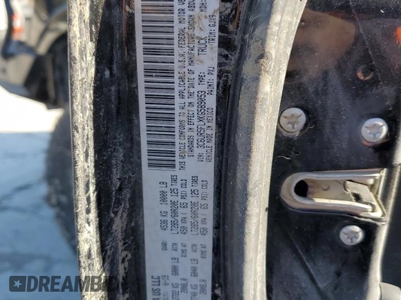 2019 Ram 2500 Laramie with VIN 3C6UR5FLXKG589053, listed as a Copart auction lot 84623114 with 0 mi miles and Salvage Title. Bid and sale history available at carsss.com. Image 14.