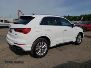 2022 Audi Q3 S line Premium with VIN WA1DECF36N1129233, listed as a Copart auction lot 57403645 with 27,837 mi miles and Salvage title. Bid and sale history available at DreamBid. Image 3.
