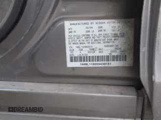 2005 Nissan Altima 3.5 SE with VIN 1N4BL11D05N430151, listed as a IAAI auction lot 41387898 with 257,990 mi miles. Bid and sale history available at carsss.com. Image 9.