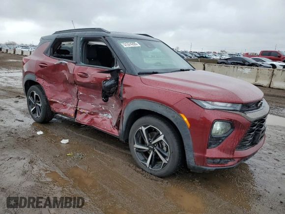 2022 Chevrolet TrailBlazer RS with VIN KL79MTSL8NB126295, listed as a Copart auction lot 51374205 with 39,749 mi miles and Salvage Title. Bid and sale history available at DreamBid. Image 4.