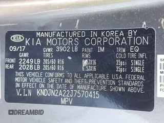 2018 Kia Soul with VIN KNDJN2A22J7570415, listed as a IAAI auction lot 41878249 with 77,873 mi miles and . Bid and sale history available at DreamBid. Image 9.