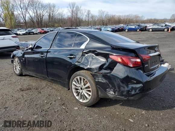 2019 Infiniti Q50 Luxe z VIN JN1EV7AR4KM592160, wystawiony jako Copart lot #52299965 z przebiegiem 99 645 mil mil oraz Czysty tytuł • Clean title. Historia ofert i sprzedaży dostępna na DreamBid. Obrazek 2.