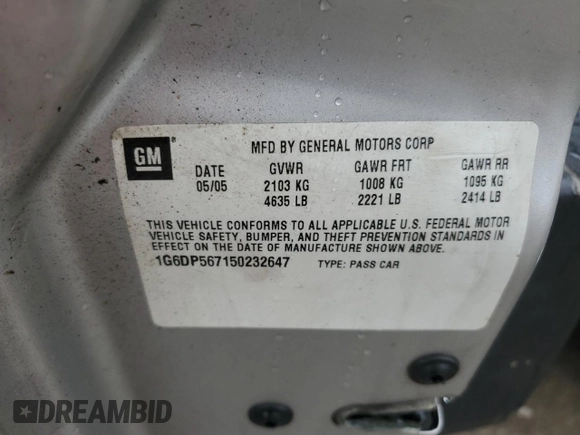 2005 Cadillac CTS with VIN 1G6DP567150232647, listed as a Copart auction lot 73393844 with 185,799 mi miles and Salvage Title. Bid and sale history available at carsss.com. Image 13.
