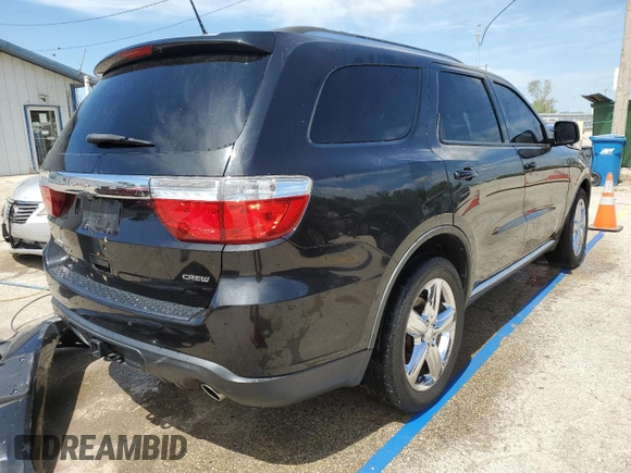 2012 Dodge Durango Crew with VIN 1C4SDHDT2CC229721, listed as a Copart auction lot 68546654 with 118,111 mi miles and Salvage title. Bid and sale history available at DreamBid. Image 3.