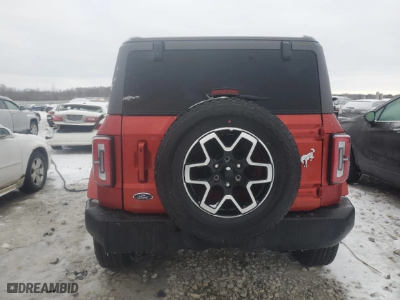 2023 Ford Bronco with VIN 1FMDE5BH3PLB67461, listed as a Copart auction lot 86357644 with 6,613 mi miles and Salvage Title. Bid and sale history available at carsss.com. Image 6.