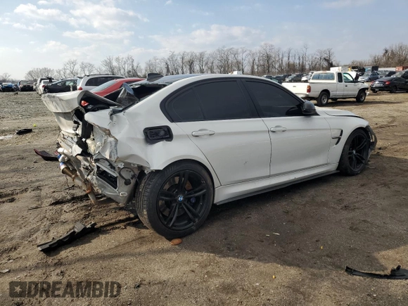 2015 BMW M3 with VIN WBS3C9C51FJ276344, listed as a Copart auction lot 43213995 with Not provided miles and Salvage title. Bid and sale history available at DreamBid. Image 3.