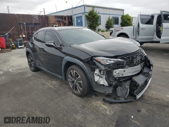 2021 Lexus UX 250h with VIN JTHX9JBH0M2045963, listed as a Copart auction lot 55474635 with 28,695 mi miles and Salvage title. Bid and sale history available at DreamBid. Image 4.