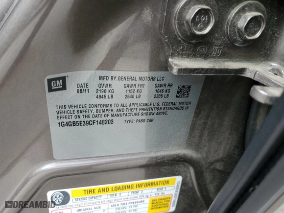 2012 Buick LaCrosse Convenience with VIN 1G4GB5E39CF148203, listed as a Copart auction lot 42764525 with 65,290 mi miles and Salvage Title. Bid and sale history available at carsss.com. Image 13.