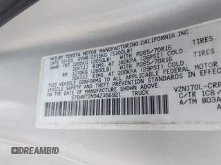 2004 Toyota Tacoma z VIN 5TEWN72N94Z356921, wystawiony jako IAAI lot #42541585 z przebiegiem 215 700 mil mil oraz . Historia ofert i sprzedaży dostępna na DreamBid. Obrazek 9.