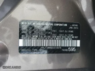 2013 Mitsubishi Outlander SE with VIN JA4JT3AW9DU019476, listed as a Copart auction lot 44399885 with 153,629 mi miles and Clean Title. Bid and sale history available at carsss.com. Image 13.