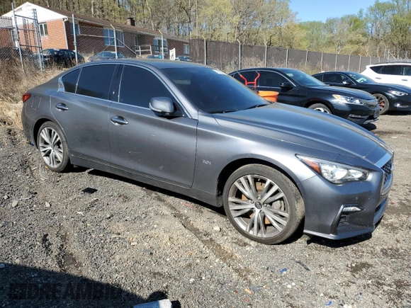 2019 Infiniti Q50 3.0t LUXE with VIN JN1EV7ARXKM590557, listed as a Copart auction lot 41850245 with 57,596 mi miles and Salvage Title. Bid and sale history available at carsss.com. Image 4.