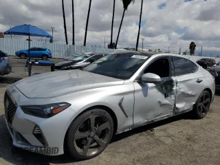 2019 Genesis G70 2.0T Advanced with VIN KMTG44LA9KU027242, listed as a Copart auction lot 71632864 with 72,288 mi miles and Salvage Title. Bid and sale history available at carsss.com. Image 1.