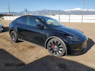 2023 Tesla Model Y Performance with VIN 7SAYGDEF3PF847225, listed as a Copart auction lot 52171135 with 29,724 mi miles and Salvage Title. Bid and sale history available at DreamBid. Image 4.