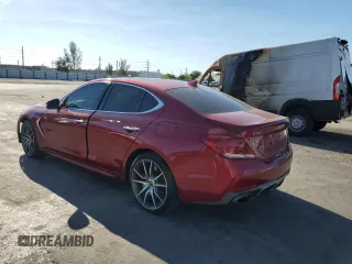2020 Genesis G70 3.3T z VIN KMTG34LEXLU057731, wystawiony jako Copart lot #48794325 z przebiegiem 93 504 mil mil oraz Szkoda całkowita • Salvage title. Historia ofert i sprzedaży dostępna na DreamBid. Obrazek 2.