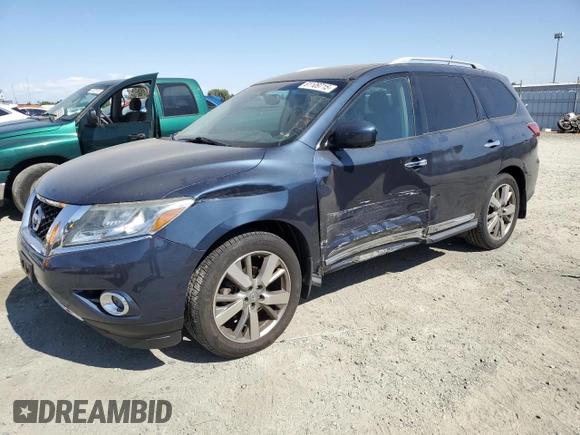 2015 Nissan Pathfinder Platinum with VIN 5N1AR2MM4FC723355, listed as a Copart auction lot 61109715 with 124,360 mi miles and Salvage title. Bid and sale history available at DreamBid. Image 1.