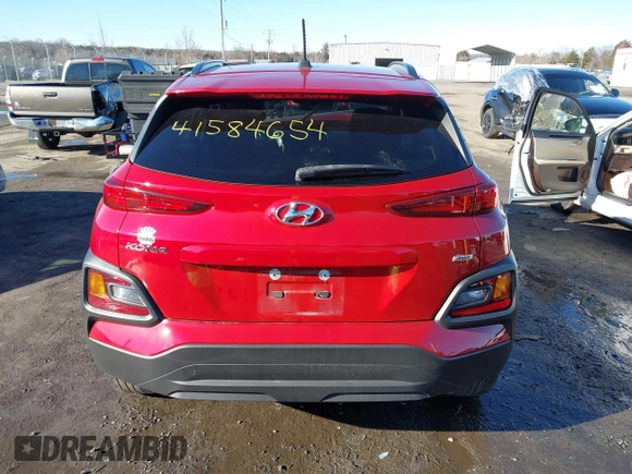 2020 Hyundai Kona SEL with VIN KM8K2CAA8LU528292, listed as a IAAI auction lot 41584654 with 57,857 mi miles. Bid and sale history available at carsss.com. Image 17.