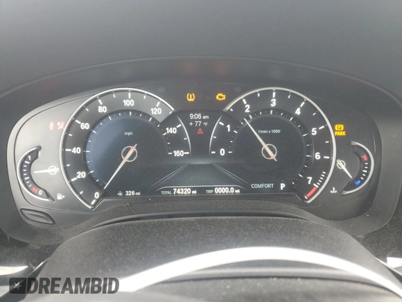 2017 BMW 5 Series 540i with VIN WBAJE5C37HG913993, listed as a Copart auction lot 51420545 with 74,320 mi miles and Salvage title. Bid and sale history available at DreamBid. Image 9.