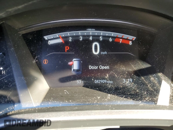 2019 Honda CR-V EX with VIN 2HKRW1H59KH507111, listed as a Copart auction lot 42679415 with 42,909 mi miles and Salvage Title. Bid and sale history available at carsss.com. Image 9.