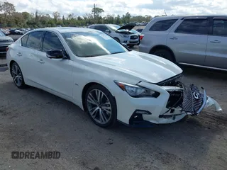 2020 Infiniti Q50 3.0t LUXE with VIN JN1EV7AP8LM200846, listed as a IAAI auction lot 41561135 with 45,569 mi miles. Bid and sale history available at carsss.com. Image 1.